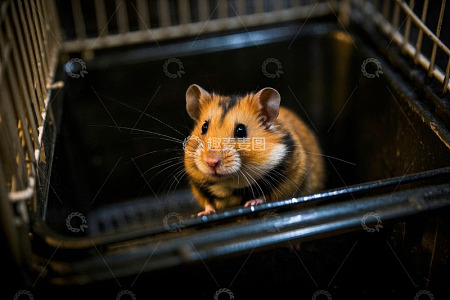 笼子里的仓鼠特写