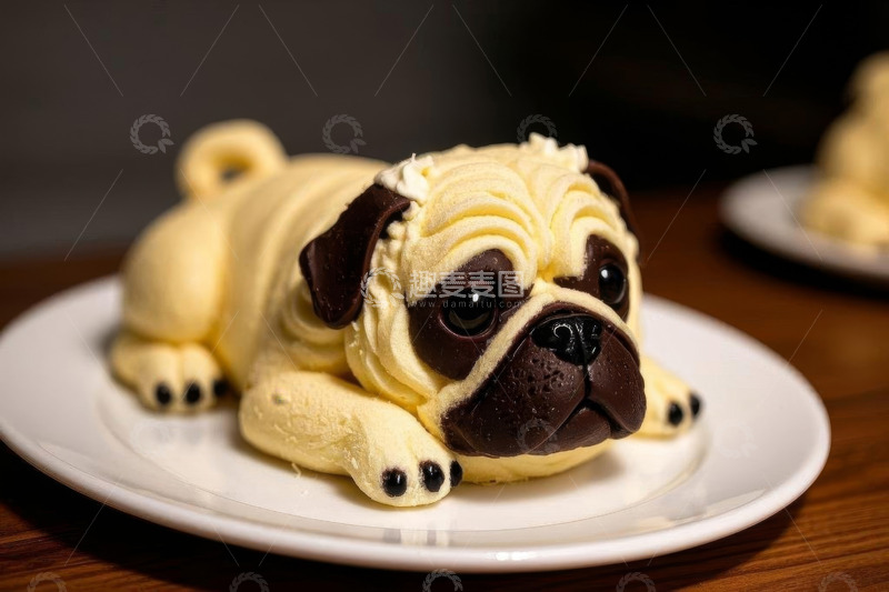 高清大图下载【趣麦麦图】小狗造型的创意蛋糕