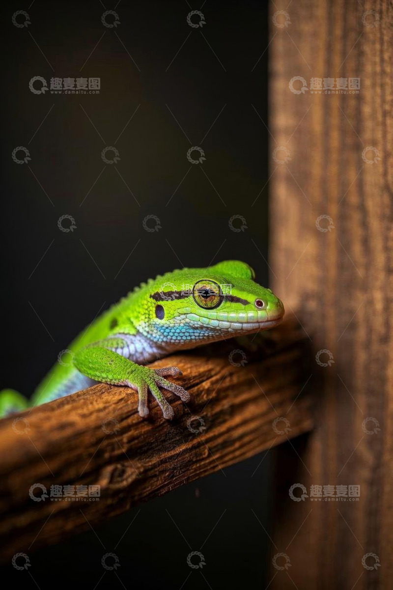 高清大图下载【趣麦麦图】绿色蜥蜴特写