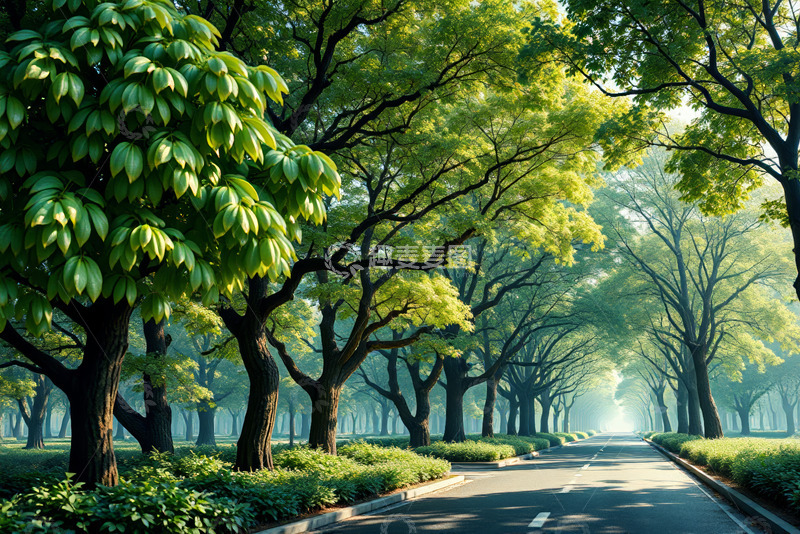 高清大图下载【趣麦麦图】林荫大道自然风光
