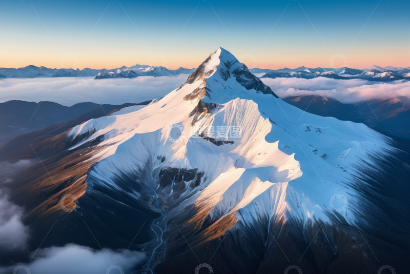 高清大图下载【趣麦麦图】雪山云海自然风光航拍
