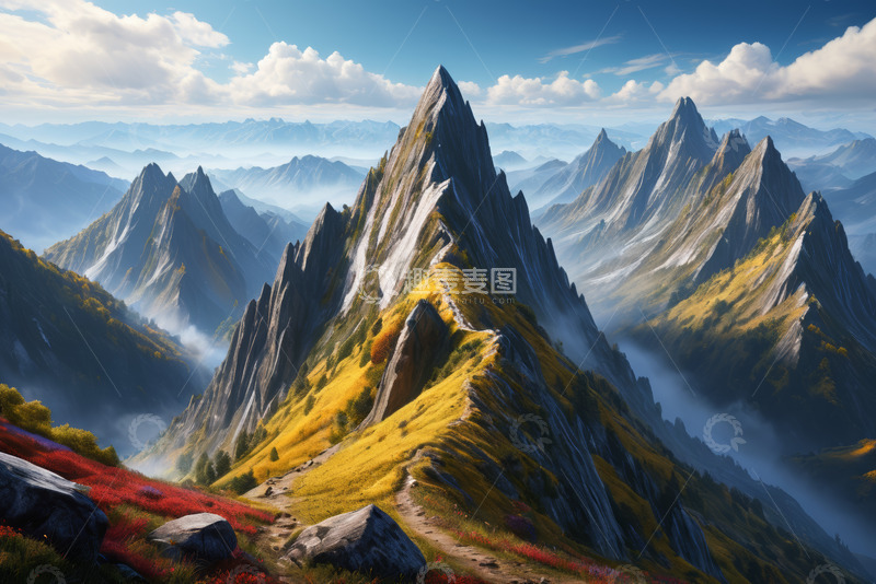 高清大图下载【趣麦麦图】壮丽高山自然风光全景