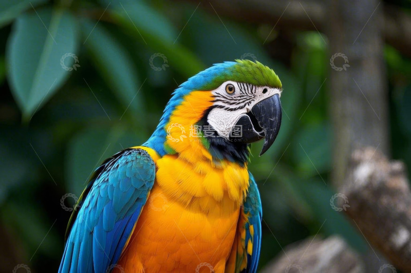 高清大图下载【趣麦麦图】色彩斑斓金刚鹦鹉特写