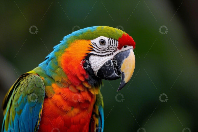 高清大图下载【趣麦麦图】色彩斑斓金刚鹦鹉特写