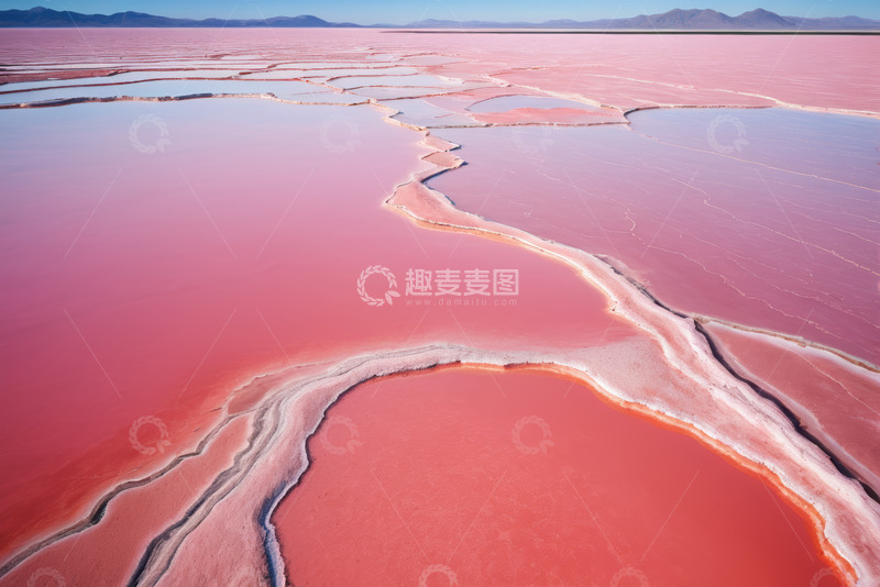 高清大图下载【趣麦麦图】粉红色盐田自然风光