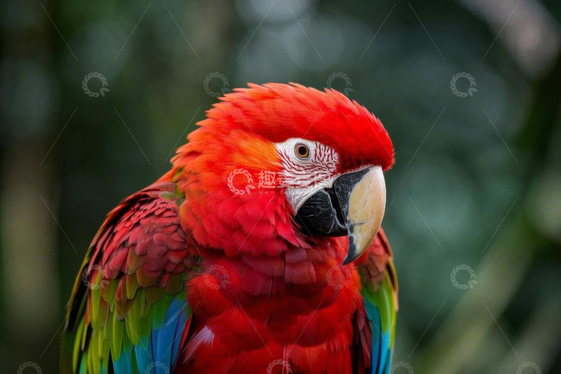 高清大图下载【趣麦麦图】色彩艳丽的金刚鹦鹉特写
