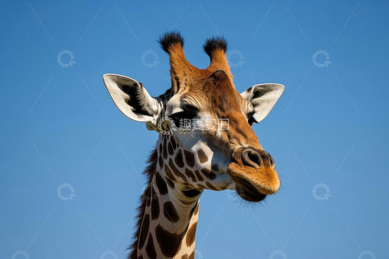 高清大图下载【趣麦麦图】长颈鹿头部特写