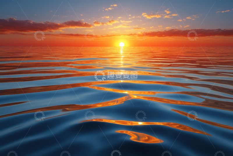 高清大图下载【趣麦麦图】海上日出自然风光景象