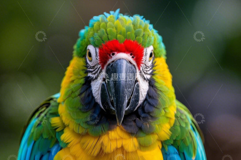 高清大图下载【趣麦麦图】色彩斑斓金刚鹦鹉特写