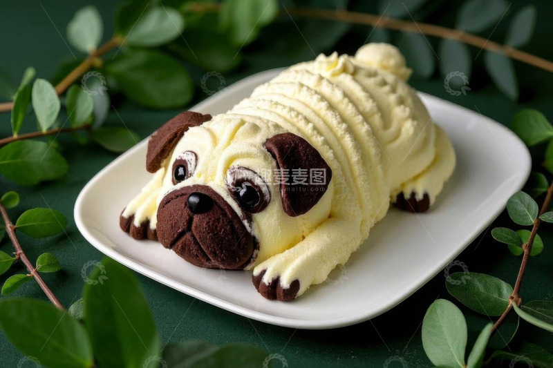 高清大图下载【趣麦麦图】小狗造型的创意蛋糕