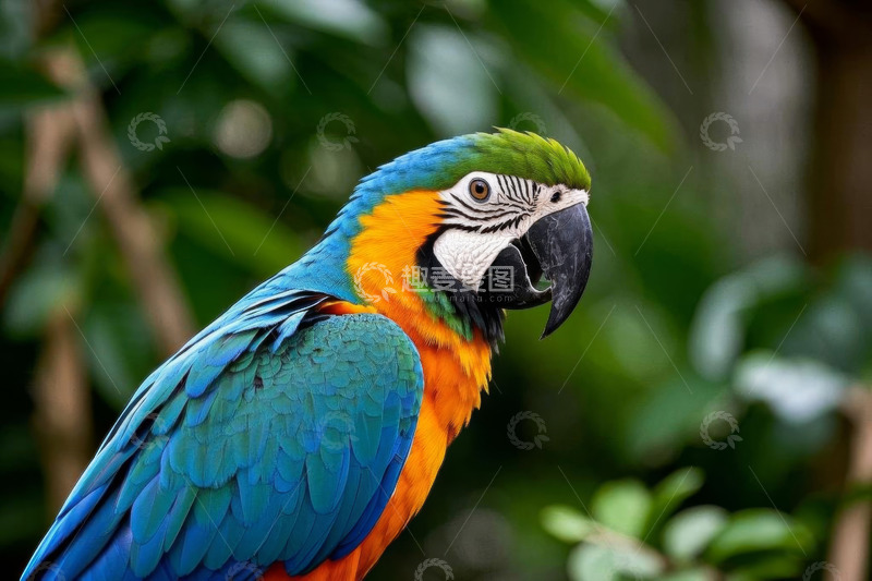 高清大图下载【趣麦麦图】色彩艳丽的金刚鹦鹉特写
