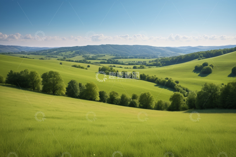 高清大图下载【趣麦麦图】绿色丘陵自然风光全景