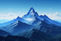 雪山远景自然风光