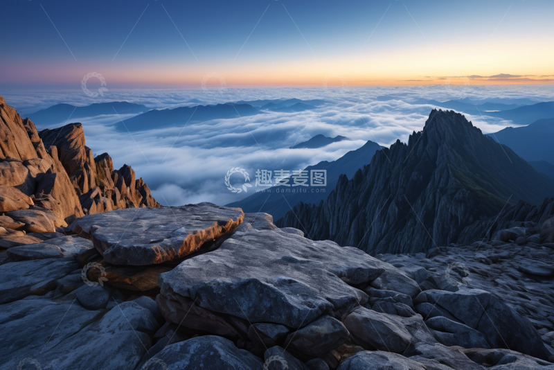 高清大图下载【趣麦麦图】高山云海日出自然景观