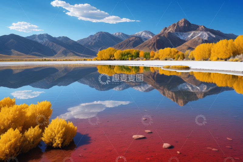 高清大图下载【趣麦麦图】秋日山湖自然风光