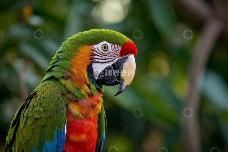 高清大图下载【趣麦麦图】多彩金刚鹦鹉特写