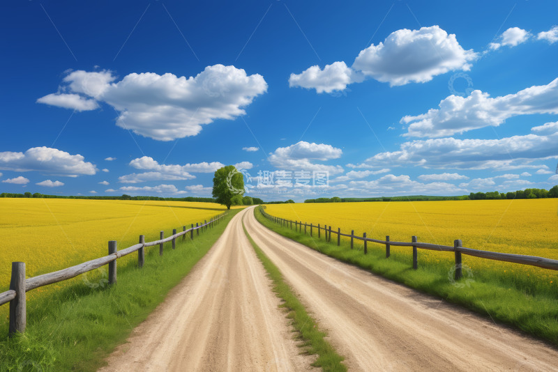高清大图下载【趣麦麦图】田野间的乡间土路风景