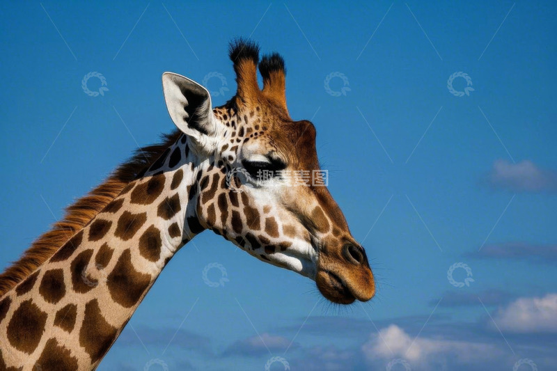 高清大图下载【趣麦麦图】长颈鹿头部特写
