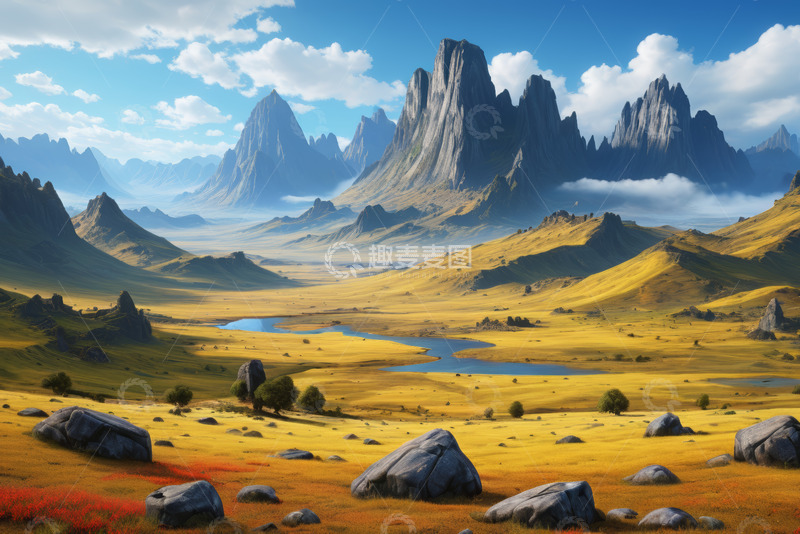 高清大图下载【趣麦麦图】广袤山谷中的壮丽自然风光