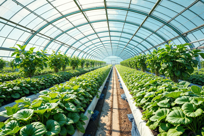 高清大图下载【趣麦麦图】温室大棚内的植物种植景象