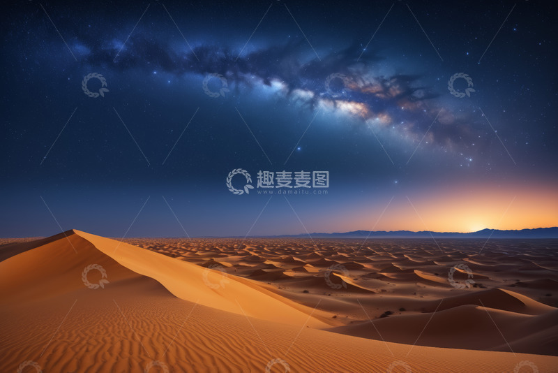 高清大图下载【趣麦麦图】沙漠星空夜景