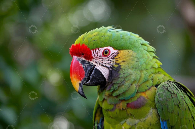 高清大图下载【趣麦麦图】色彩斑斓鹦鹉特写