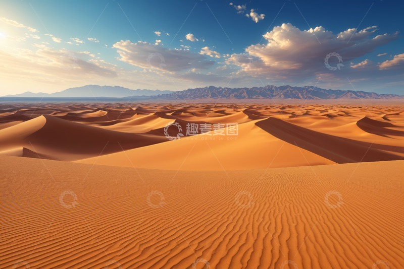 高清大图下载【趣麦麦图】广袤沙漠沙丘自然风光