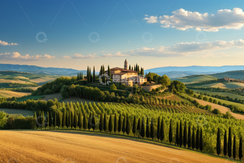 高清大图下载【趣麦麦图】意大利托斯卡纳乡村风光