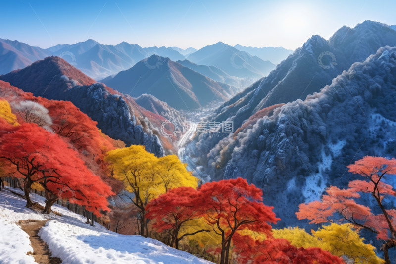 高清大图下载【趣麦麦图】山间秋冬交替景色自然风光