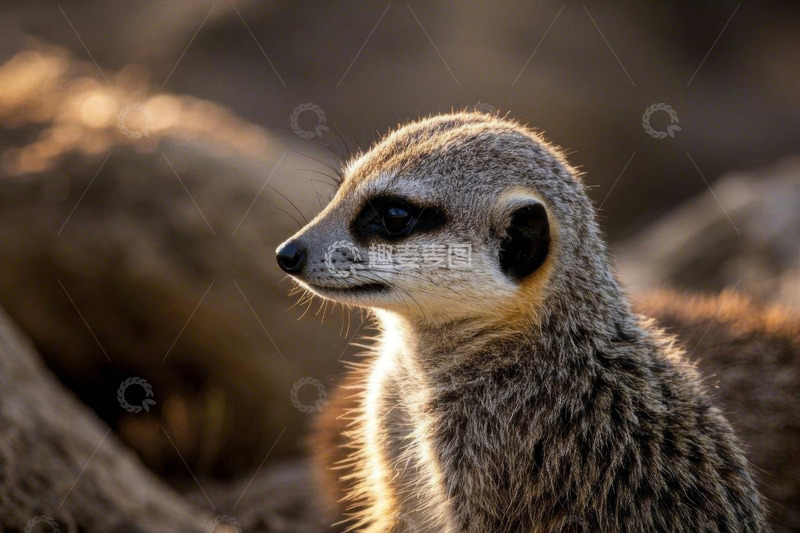 高清大图下载【趣麦麦图】猫鼬特写侧视图