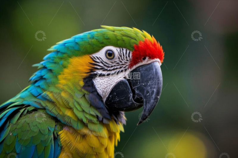 高清大图下载【趣麦麦图】多彩金刚鹦鹉特写