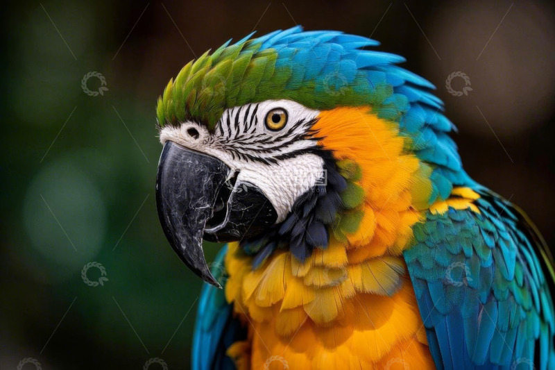 高清大图下载【趣麦麦图】多彩金刚鹦鹉特写