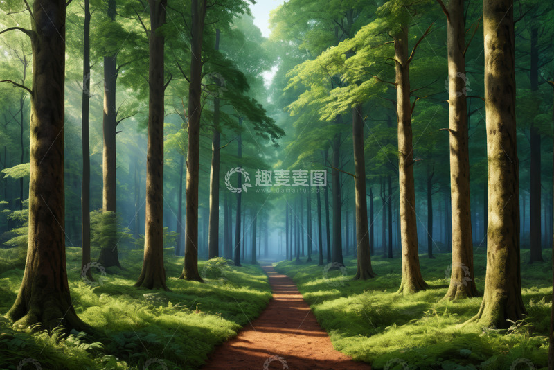 高清大图下载【趣麦麦图】林间小径自然风光