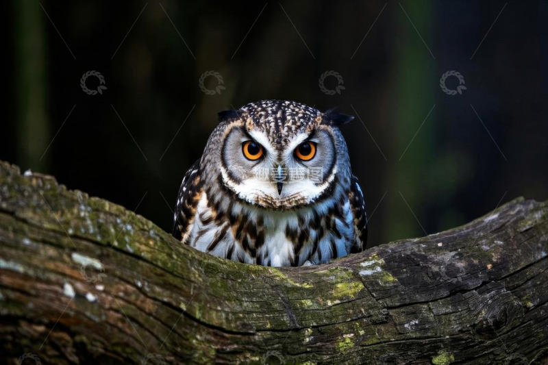 高清大图下载【趣麦麦图】树枝上的猫头鹰特写