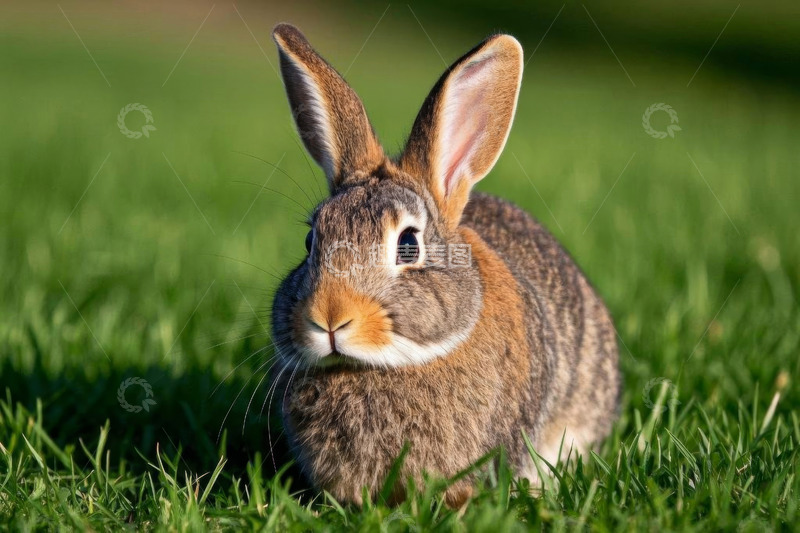 高清大图下载【趣麦麦图】草地上的兔子特写