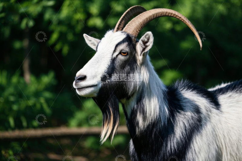 高清大图下载【趣麦麦图】黑白山羊特写