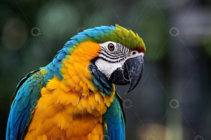 高清大图下载【趣麦麦图】色彩斑斓金刚鹦鹉特写
