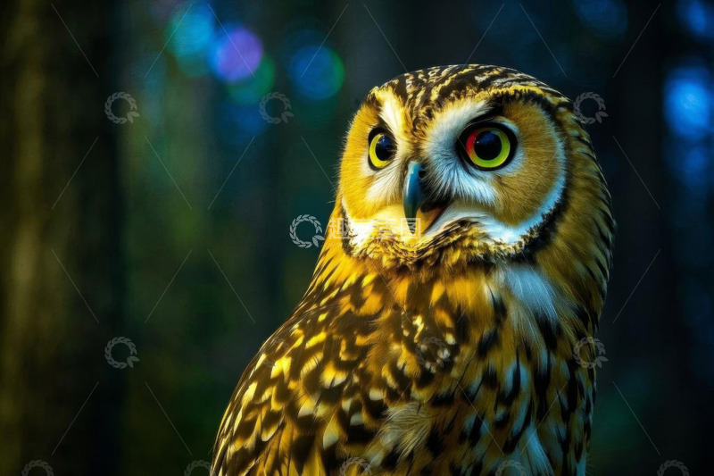 高清大图下载【趣麦麦图】特写猫头鹰自然神态