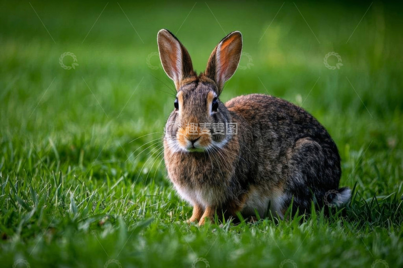 高清大图下载【趣麦麦图】草地上的野兔特写