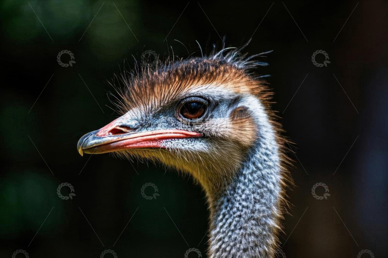 高清大图下载【趣麦麦图】鸵鸟头部特写