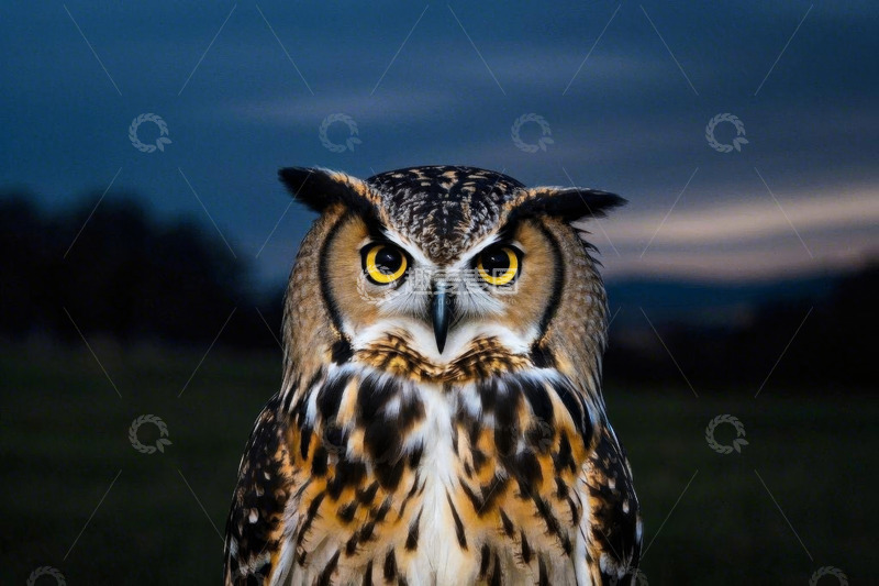 高清大图下载【趣麦麦图】特写猫头鹰直视画面