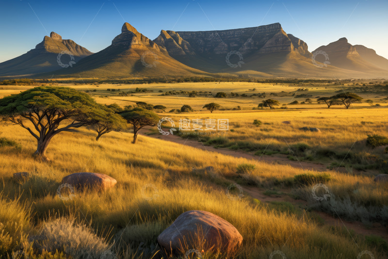 高清大图下载【趣麦麦图】开普敦草原山丘自然风光