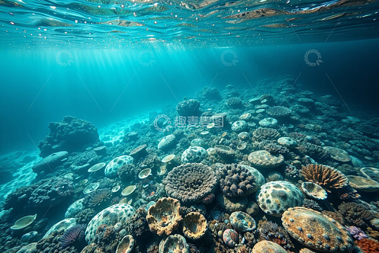 海底珊瑚礁自然景观