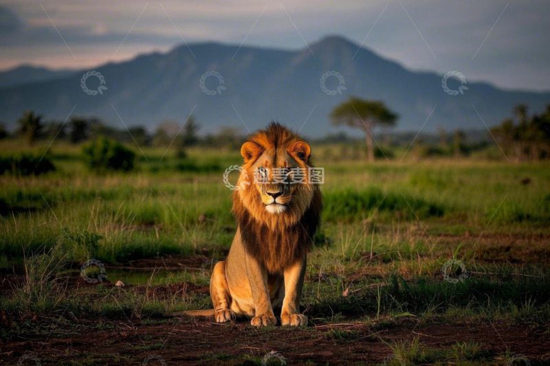 高清大图下载【趣麦麦图】非洲草原上的雄狮