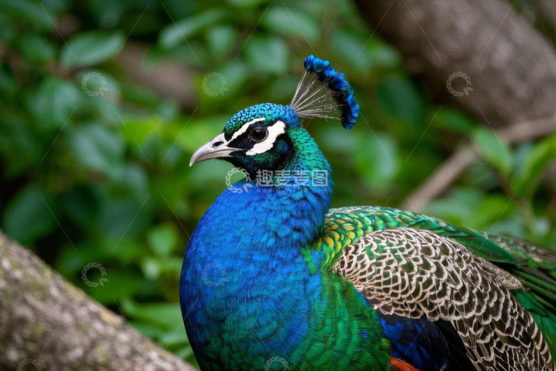 高清大图下载【趣麦麦图】蓝孔雀特写