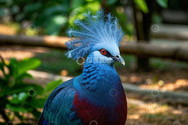 高清大图下载【趣麦麦图】蓝紫色羽毛野生动物特写