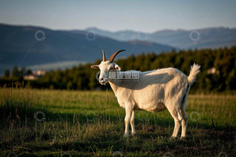 高清大图下载【趣麦麦图】草原上站立的山羊