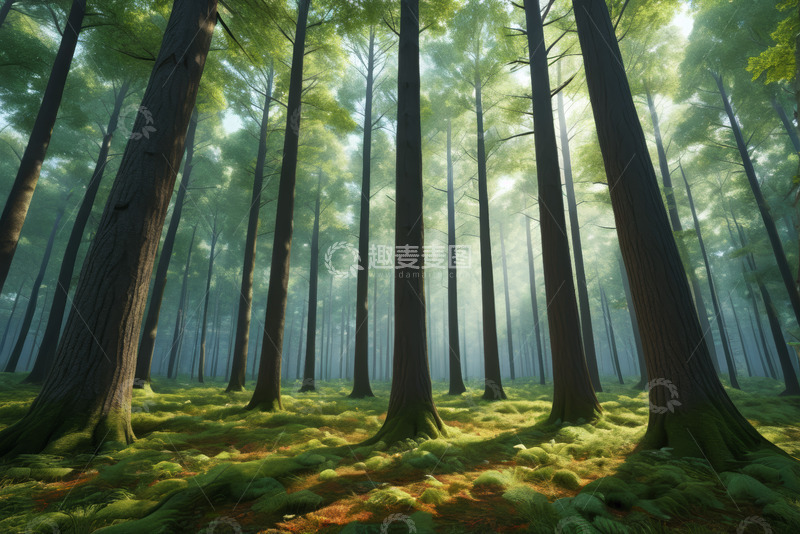 高清大图下载【趣麦麦图】茂密森林自然景观