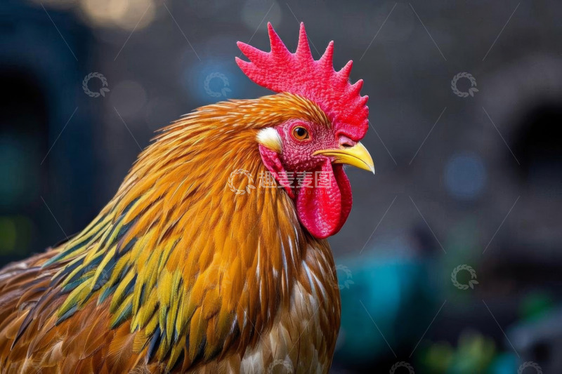 高清大图下载【趣麦麦图】公鸡特写近景画面