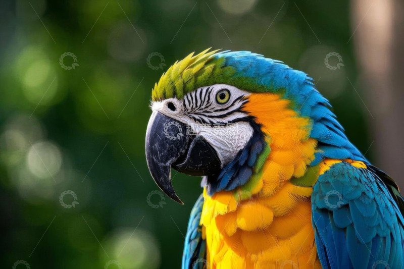 高清大图下载【趣麦麦图】色彩斑斓金刚鹦鹉特写
